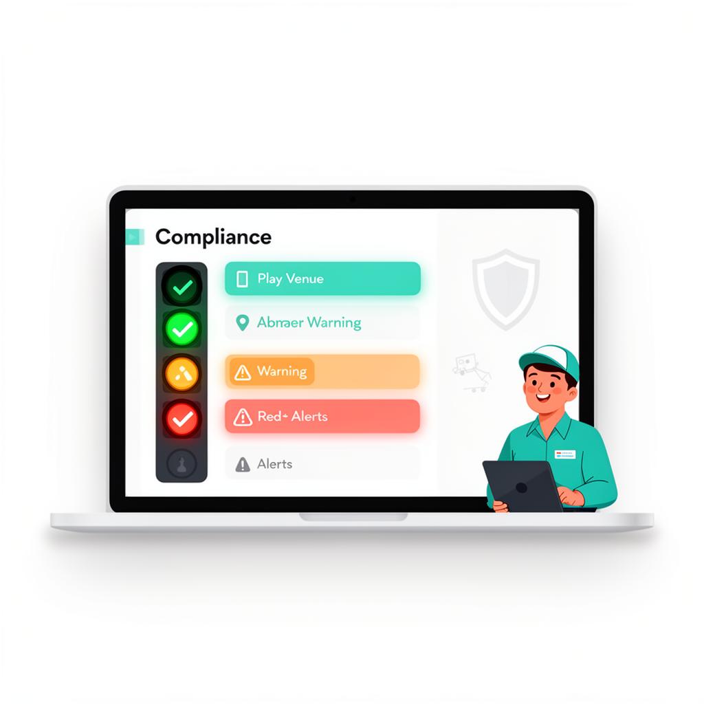 SafePlay compliance dashboard illustration